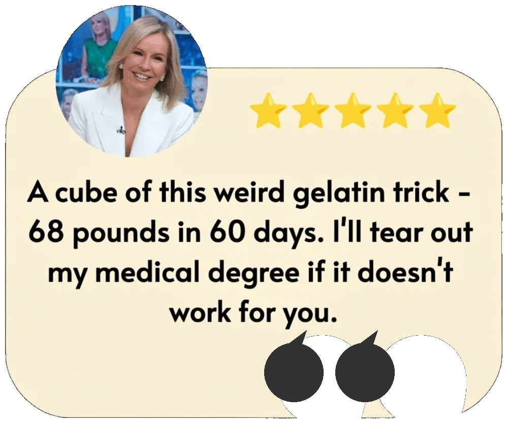 Testimonial - A cube of this weird gelatin trick - 68 pounds in 60 days
